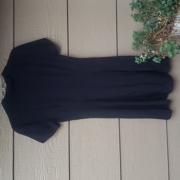 ASOS Rayon Button-Front Fit and flare Collared Dress Black shirt dress 4 - Picture 4 of 4